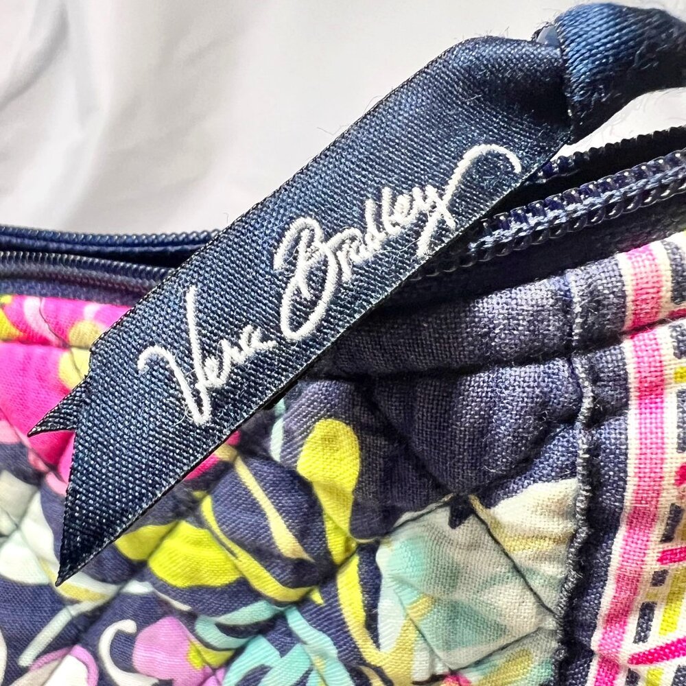 Vera Bradley-Retired Print-Floral-Navy Blue/Pink/Yellow Mix-Medium-Pockets-Cloth - Picture 13 of 16